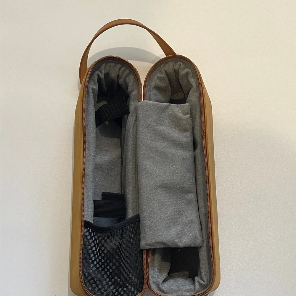 Ameri Leather Tan Leather Wine Travel Bag